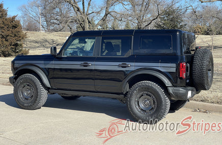 2021-2026 Ford Bronco Side Stripes Full Size HORIZON Door Accent Decals Vinyl Graphics Kits 3M