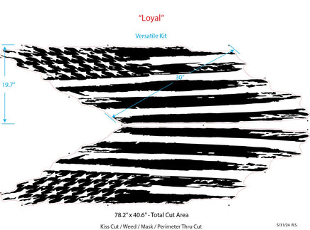 View of 2015-2022 Chevy Colorado LOYAL Side Truck Body Accent Vinyl Graphics 3M Stripes Kit