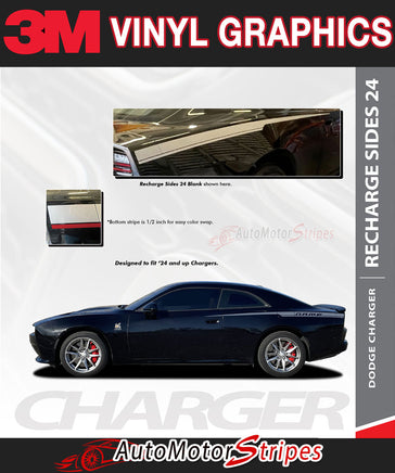 3M Vinyl Graphics advertisement for AutoMotorStripes on a Dodge Charger