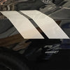 White racing stripes on a black Dodge Charger, 2024-2026 Dodge Charger Double Bar 24 Stripes Hood Hash Marks Mopar Vinyl Graphics 3M Decals