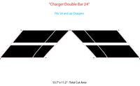 Diagram of a 'Charger Double Bar 24' with dimensions on a white background
