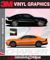 Advertisement for 3M vinyl graphics featuring a black and orange Dodge Charger.