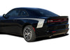 Black 2026 Dodge Charger Sixpack with side body vinyl graphics and stripes car on a white background