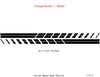 Black and white striped pattern with text on a white background