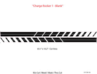 Black and white striped pattern with text on a white background