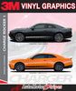 3M vinyl graphics advertisement for Dodge Charger with black and orange cars.