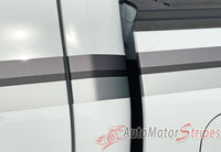 Detailed view of 2021-2026 Ford F-150 FP700 Side Door Stripes Vinyl Body Decals 3M Graphics - ENFORCER BLACK/GRAY