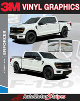 Detailed view of 2021-2026 Ford F-150 FP700 Side Door Stripes Vinyl Body Decals 3M Graphics - ENFORCER BRONZE