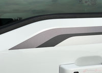 Detailed view of 2021-2026 Ford F-150 FP700 Side Door Stripes Vinyl Body Decals 3M Graphics - ENFORCER BLACK/GRAY