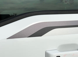 Detailed view of 2021-2026 Ford F-150 FP700 Side Door Stripes Vinyl Body Decals 3M Graphics - ENFORCER BLACK/GRAY