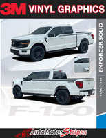 Detailed view of 2021-2026 Ford F-150 FP700 Side Door Stripes Vinyl Body Decals 3M Graphics - ENFORCER SOLID COLOR