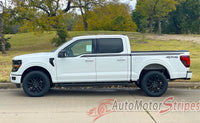Detailed view of 2021-2026 Ford F-150 FP700 Side Door Stripes Vinyl Body Decals 3M Graphics - ENFORCER SOLID COLOR