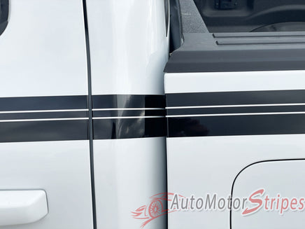Detailed view of 2021-2026 Ford F-150 FP700 Side Door Stripes Vinyl Body Decals 3M Graphics - ENFORCER SOLID COLOR