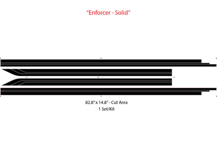 Detailed view of 2021-2026 Ford F-150 FP700 Side Door Stripes Vinyl Body Decals 3M Graphics - ENFORCER SOLID COLOR