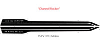 Maverick Channel Rocker design with dimensions on a white background