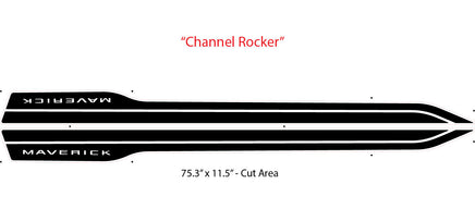 Maverick Channel Rocker design with dimensions on a white background
