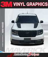 Details of Ford Maverick Hood Stripes MAV SPLIT HOOD Decals Vinyl Graphics Kit 2022 2023 2024 2025 2026
