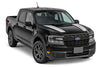 Black Ford Maverick truck with white stripes on a white background