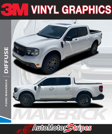 Ford Maverick Hood and Rocker Stripes DIFFUSE Decals Vinyl Graphics Kit 2022 2023 2024 2025 2026