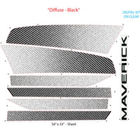 Ford Maverick Hood and Rocker Stripes DIFFUSE Decals Vinyl Graphics Kit 2022 2023 2024 2025 2026