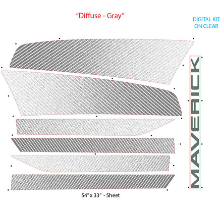 Ford Maverick Hood and Rocker Stripes DIFFUSE Decals Vinyl Graphics Kit 2022 2023 2024 2025 2026