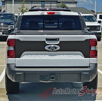 Rear View of Ford Maverick Tailgate Decal MAV TAILGATE BLACKOUT Stripes Vinyl Graphics Kit 2022 2023 2024 2025 2026