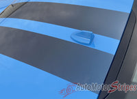 View of 2024-2025 Ford Mustang GT Racing Stripes Hood PREMIUM RALLY FADED Vinyl Graphics 3M Decals