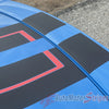 View of 2024-2025 Ford Mustang GT Racing Stripes Hood PREMIUM RALLY REDLINE Vinyl Graphics 3M Decals