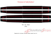View of 2024-2025 Ford Mustang GT Racing Stripes Hood PREMIUM RALLY REDLINE Vinyl Graphics 3M Decals