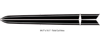 View of 2024-2025 Ford Mustang Side Door Lower Rocker Panel Stripes COAST Body Decals 3M Vinyl Graphics