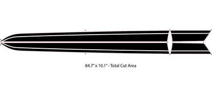 View of 2024-2025 Ford Mustang Side Door Lower Rocker Panel Stripes COAST Body Decals 3M Vinyl Graphics