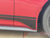 View of 2024-2025 Ford Mustang Side Door Lower Rocker Panel Stripes RACEWAY Body Decals 3M Vinyl Graphics