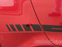 View of 2024-2026 Ford Mustang Side Door Lower Rocker Panel Stripes RACEWAY Body Decals 3M Vinyl Graphics