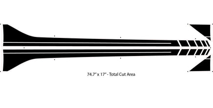 View of 2024-2026 Ford Mustang Side Door Lower Rocker Panel Stripes RACEWAY Body Decals 3M Vinyl Graphics