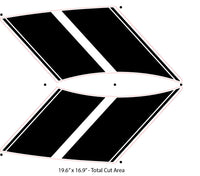 View of 2024-2026 Ford Mustang Hood to Fender Stripes PONY DOUBLE BAR Hood Decals Vinyl Graphics 3M