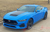 View of 2024-2026 Ford Mustang GT Hood Stripes VAST Hood Decal Vinyl Graphics 3M Decals