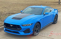 View of 2024-2026 Ford Mustang GT Hood Stripes VAST Hood Decal Vinyl Graphics 3M Decals