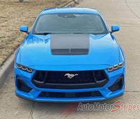 View of 2024-2026 Ford Mustang GT Hood Stripes VAST Hood Decal Vinyl Graphics 3M Decals