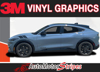 View of 2021-2026 Ford Mustang Mach-E Hood to Fender Stripes BREAKER ARC Bar Hood Decals Vinyl Graphics Kit
