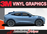 View of 2021-2026 Ford Mustang Mach-E Hood to Fender Stripes BREAKER DOUBLE BAR Hood Decals Vinyl Graphics Kit