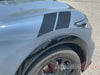 View of 2021-2025 Ford Mustang Mach-E Hood to Fender Stripes BREAKER DOUBLE BAR Hood Decals Vinyl Graphics Kit