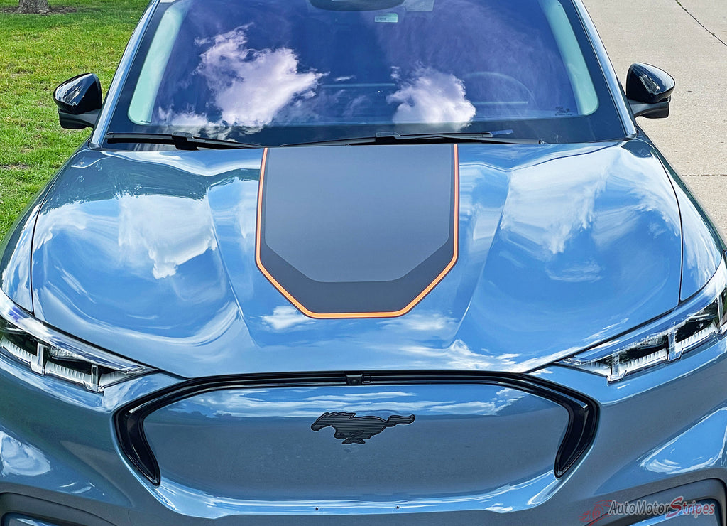 2021-2024 Ford Mustang Mach-E Hood Stripes MACH SONIC DIGITAL Trunk and Side Rocker Rally Decals Vinyl Graphics Kit
