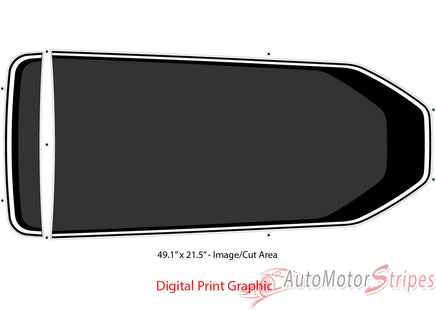 View of 2021-2026 Ford Mustang Mach-E Hood Stripes MACH SONIC DIGITAL Trunk and Side Rocker Rally Decals Vinyl Graphics Kit