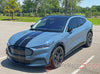 View of 2021-2026 Ford Mustang Mach-E Racing Stripes Hood RALLY Stripes Vinyl Graphics 3M Decals