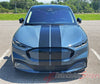 View of 2021-2026 Ford Mustang Mach-E Racing Stripes Hood RALLY Stripes Vinyl Graphics 3M Decals