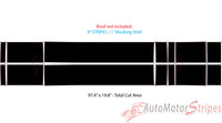 View of 2021-2026 Ford Mustang Mach-E Racing Stripes Hood RALLY Stripes Vinyl Graphics 3M Decals