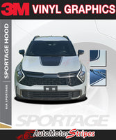 2023-2026 Kia Sportage with 3M vinyl graphics on a white background, featuring AutoMotorStripes branding.