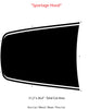 2023-2026 Kia Sportage hood decal with dimensions and cut area details on a white background