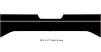Parts and sizing for 2022-2026 Nissan Frontier Tailgate Blackout Graphic Vinyl Stripes Decals Kit