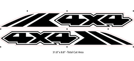 Product View of 2022-2026 Nissan Frontier 4x4 Side Graphic Vinyl Stripes Decals Kit